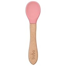 Colher Silicone E Bambu - Buba - Rosa