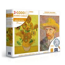 Quebra Cabeça Combo Vincent Van Gogh Retrato E Girassóis 1000 Peças Toyster 002882