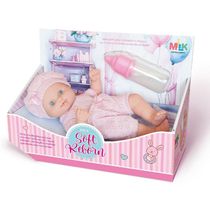 Boneca Soft Reborn De Touquinha Com Mamadeira Milk