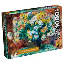Quebra-Cabeça - Vaso De Flores De Renoir - 1000 Mini Peças - Grow