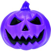 Mini Abóbora Roxa com Expressões 3D Decoração de Halloween e Dia das Bruxas