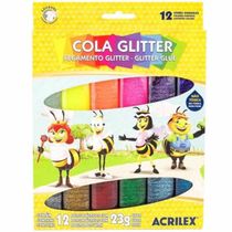 Cola Glitter 23g c/ 12 cores - Acrilex -