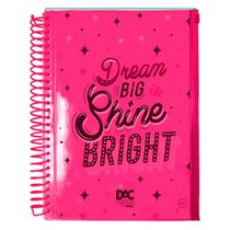 Caderno Espiral Capa Dura 10x1 - 160 Folhas Bubble - Dac ROSA NEON