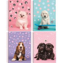 Caderno Espiral Capa Dura 10x1 - 160 Folhas - My Pets - São Domingos