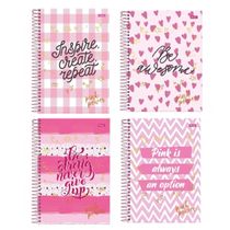 Caderno Espiral Capa Dura - 12x1 - Pink Power - 240 Folhas - Foroni