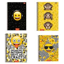 Caderno Espiral Capa Dura - 12x1 - Emoji - 240 Folhas - Foroni