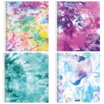 Caderno Espiral Capa Dura - 1x1 - Tie Dye - 80 Folhas - Foroni