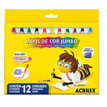 Lápis de Cor 12 Cores Jumbo - Acrilex