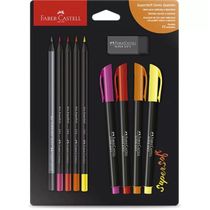 Kit Lettering Super Soft - Tons Quentes - Faber Castell