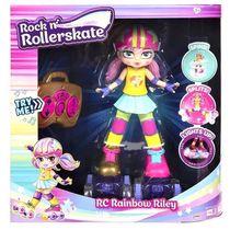 Boneca Patinadora Controle Remoto RC Rainbow Riley Candide