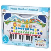 Piano Musical Infantil Animal Azul Braskit