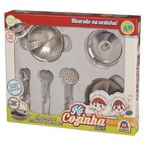 Brinquedo Kit Cozinha Inox Escorredor Braskit