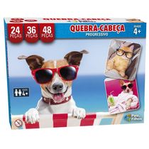 Quebra-Cabeça Infantil Progressivo Pets Pais e Filhos