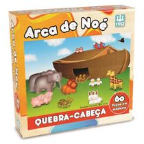 Quebra Cabeça Puzzle Infantil Arca de Noé Madeira 60 Pcs Nig