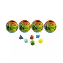 Kit com 4 Bolas Didáticas P - Brinquedo Educativo de Encaixar Kendy