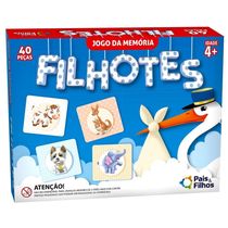 Jogo da Memória Fihotes 40 Peças Pais e Filhos