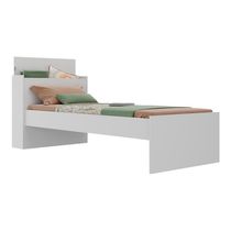 Cama de Solteiro para Colchão 188 x 78cm com Baú Embutido Multimóveis MP4229 Branco