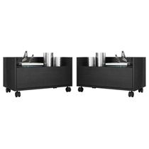 Kit c/ 2 Mesas de Cabeceira 80 cm c/ Rodízios Multimóveis Preta