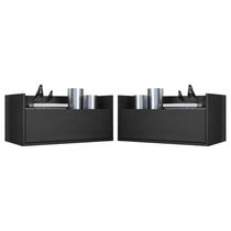 Kit c/ 2 Mesas de Cabeceira 60 cm Suspensa Multimóveis Preta