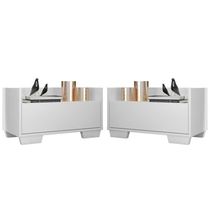 Kit c/ 2 Mesas de Cabeceira 60 cm c/ Pés Quadrados Multimóveis Branca