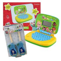 Kit Cocomelon - Laptop Infantil Bilíngue + Walkie Talkie Infantil