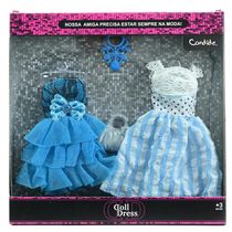 Vestido Para Boneca - Doll Dress Kit 2 Looks - Azul