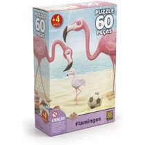 Quebra-cabeça Puzzle 60 peças - Flamingos