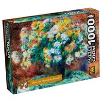 Mini Quebra-cabeça 1000 pçs Vaso de Flores de Renoir - Grow