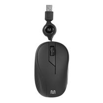 Mouse Com Fio Wave Conexão USB 1200dpi Cabo de 75cm 3 Botões Textura Emborrachada Retrátil Preto - MO231 MO231