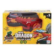 Jurassic Fun Metal Dragon Vermelho com Luz e Som Multikids - BR1674 BR1674