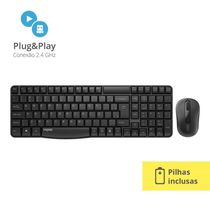 Kit Rapoo Teclado e Mouse Sem Fio 2.4 ghz Preto - X1800S - RA001OUT [Reembalado] RA001OUT