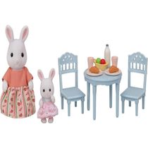 Sylvanian Families - Mesa de Café da Manhã - Mamãe e Bebê Coelhos de Neve