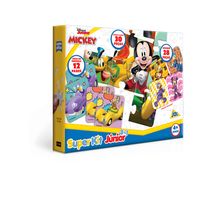 Super Kit Junior com Quebra-Cabeça - Dominó e Memória - Mickey - Toyster