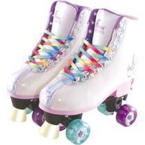 Patins Roller Skate Unicórnio 4 Rodas Ajustáveis Tam 31 a 34 - Fenix