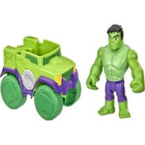 Spidey And His Amazing Friends - Caminhão Esmagador com Boneco Hulk F3989