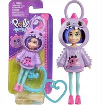 Polly Pocket Cabelo Roxo com Capuz de Dinossauro e Clipe de Coração Hrd62