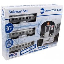 Conjunto de Trenzinho de Brinquedo com Trilhos para Crianças de 3 a 12 anos, New York MTA, Branco