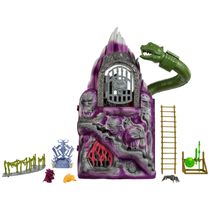 Playset Montanha com 2 Figuras Trono, Cabeça de Cobra e Lobo, Masters of the Universe Origins