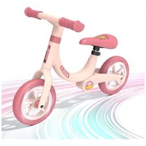 Bicicleta sem Pedal com Design de Iluminação, Push Bike e Assento Ajustável para Crianças de 2 a 5 Anos, Luddy, Rosa