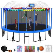 DeepRoar Tranpoline para crianças e adultos, 1500LBS 16FT 15FT 14FT 12FT 10FT 8FT Tranpoline com cesta de basquete, rede de segurança