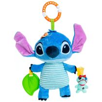 Pelúcia Stitch 30 cm de Altura com Carrilhão Divertido, Orelhas Enrugadas e Mordedores Texturizados para Crianças, KIDS PREFERRED, Azul