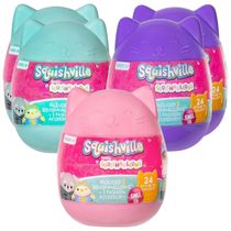 Kit Surpresa de 5 Pelúcias Squishmallows 5 cm para Crianças, Squishville, Colorido