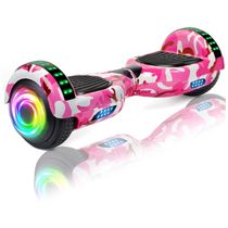 Hoverboard com Luz LED, Auto Equilíbrio, Alto-Falante e Velocidade até 12 km/h para Crianças e Adultos, 110V, SISIGAD, Rosa