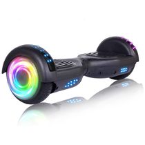 Hoverboard com Luz LED nas Rodas, Alto Falante e Velocidade até 9km/h, para Crianças de 6 a 12 Anos, 110V, SISIGAD, Preto