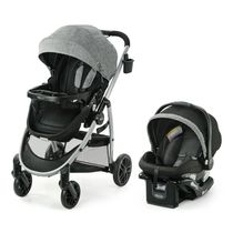 Carrinho de Bebê Travel System 3 em 1 com Assento Reversível e Cesto de Armazenamento Extragrande Expansível, Graco Modes, Cinza