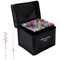 Conjunto de Canetas Artisticas á Base de Álcool 80 Cores com Estojo para Crianças, Dabo Shobo