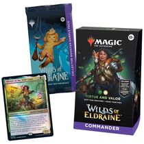 Magic The Gathering Selvas de Eldraine Deck de Commander - Virtude e Valor com 100 Cartas e Acessórios