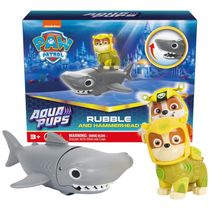 Kit de Bonecos de Ação Aqua Pups Rubble e Hammerhead para Crianças Acima de 3 Anos, Patrulha Canina