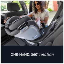 Cadeira de Bebe para Carro 2 em 1 com Rotação de 360° e Sistema de Instalação de Segurança Sure360, Evenflo Gold Revolve360, Roxa e Preta