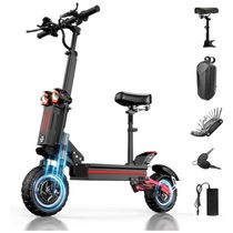 Scooter Elétrica para Adultos até 360 kg, Velocidade Máxima de 80 km/h e Alcance de 72 km com Assento Removível, 5600W, HLOIE FW106, Preta